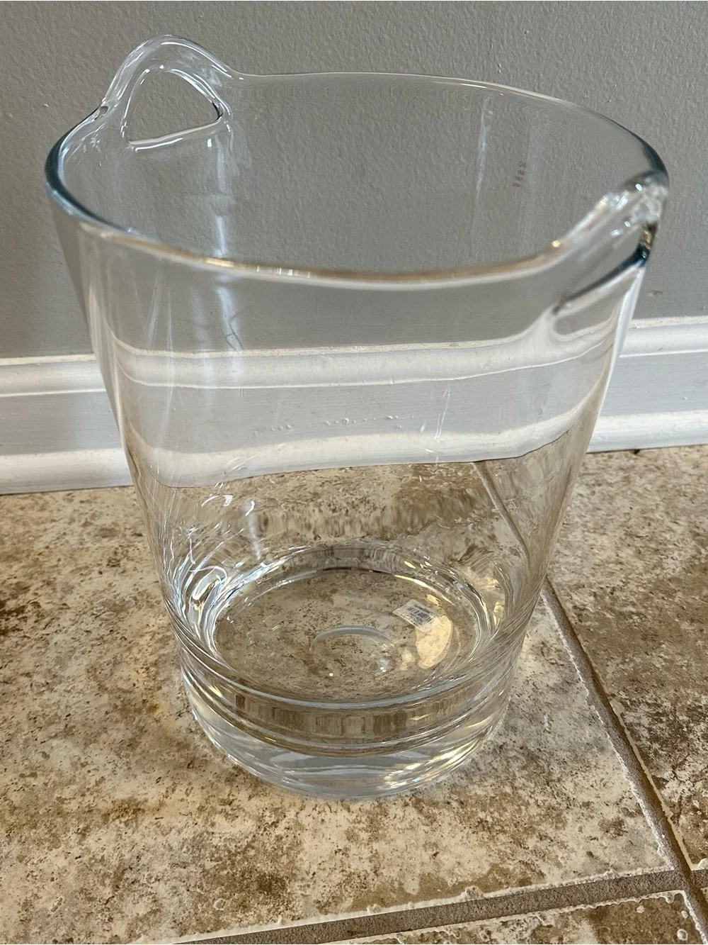 Crate & Barrel Scissor Cut Crystal Wine Chiller Bucket